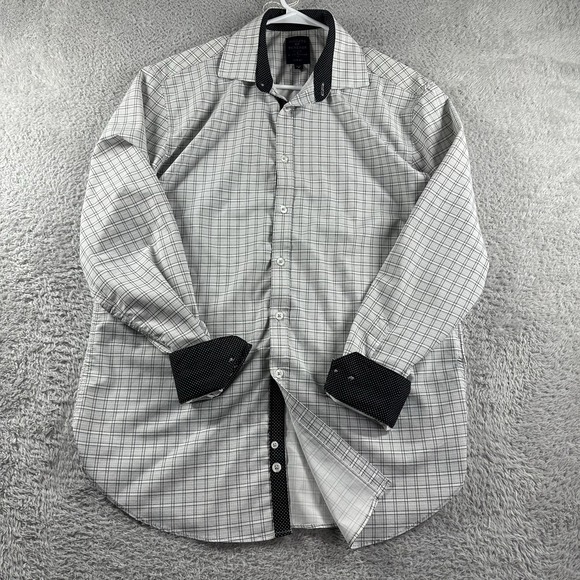 Society of Threads Shirt Mens Medium 33-34 Plaid Performance Long Sleeve Stretch - Picture 1 of 9
